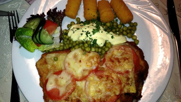 Weil es so lecker schmeckt: Das gleiche Schnitzel nochmal von der anderen Seite